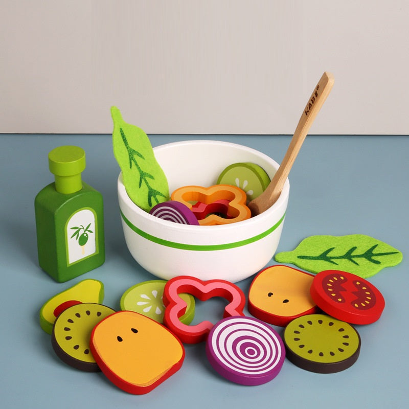 Wooden Fruit and Vegetable Salad