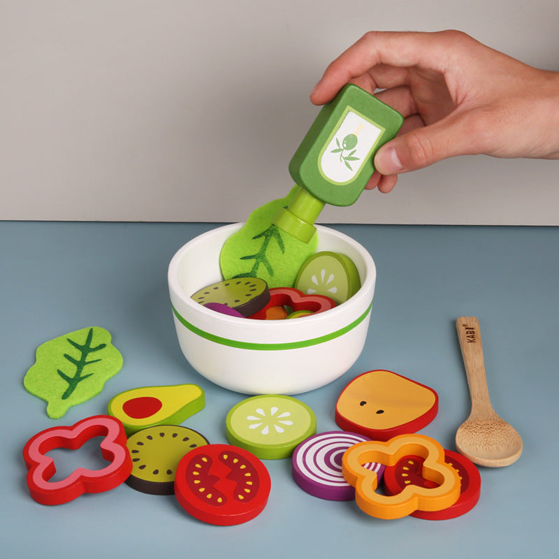 Wooden Fruit and Vegetable Salad