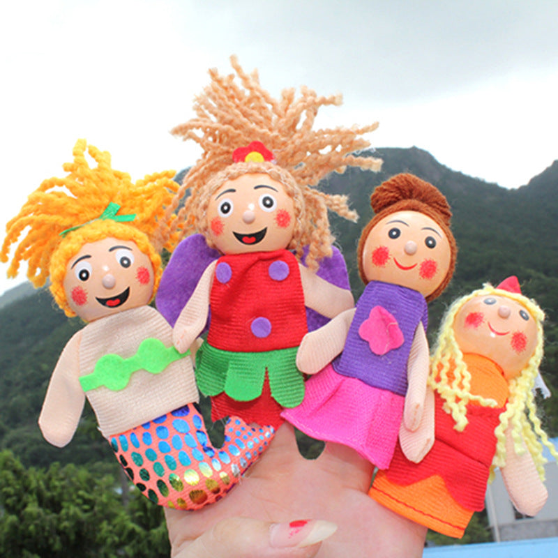 Wooden Head Finger Puppet - Mermaid