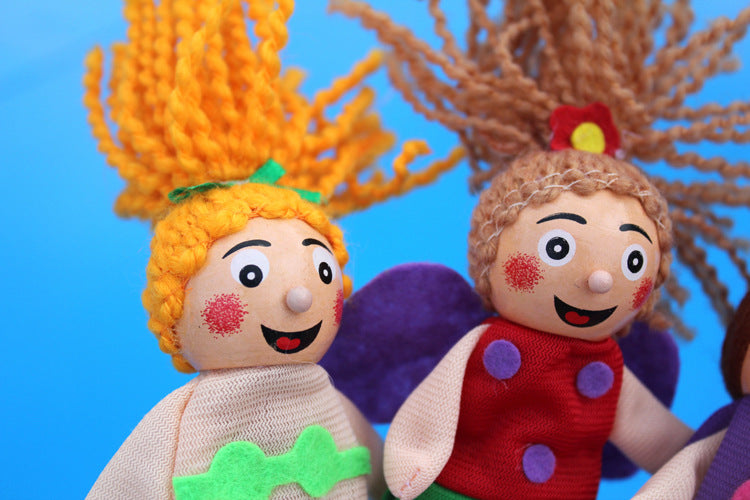 Wooden Head Finger Puppet - Mermaid