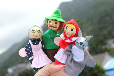 Wooden Head Finger Puppet - Little Red Riding Hood