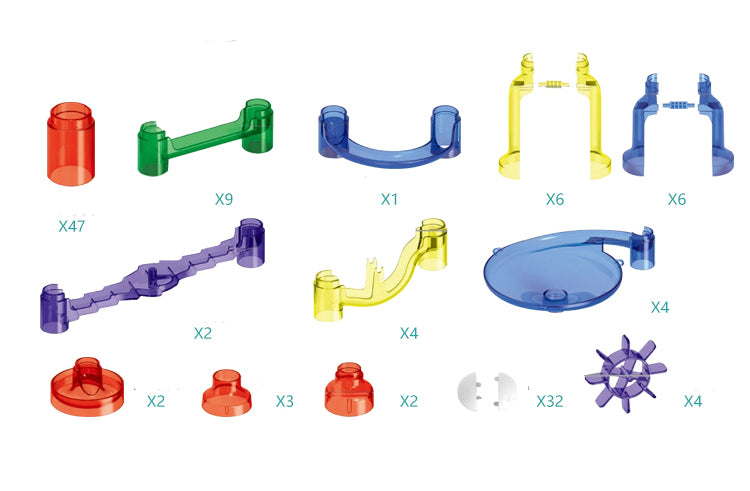 Translucent Marble Run-Pipe Line Game (122 pcs)