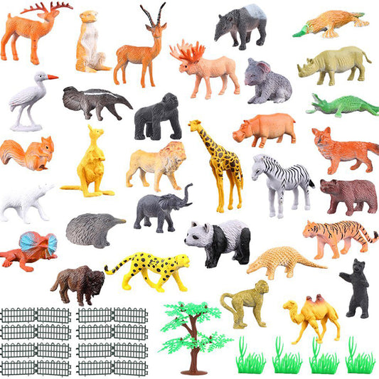 53件小動物王國有樹玻璃和柵欄