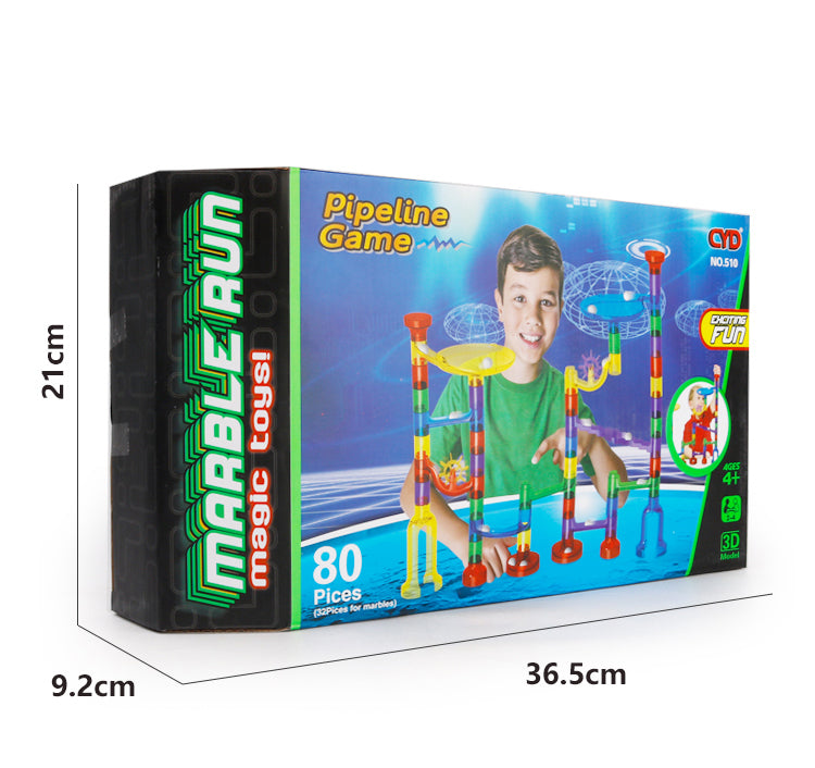 Translucent Marble Run-Pipe line Game (80 pcs)