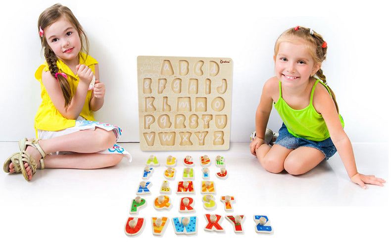 Wooden Puzzle w-handle - Alphabet Puzzle