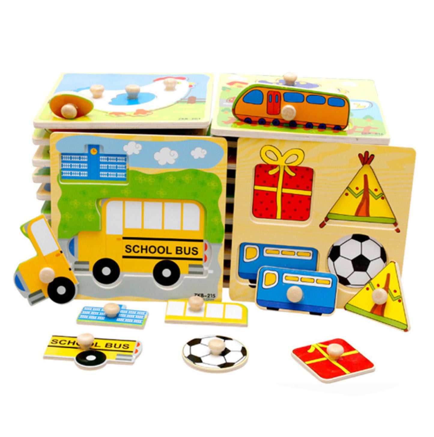 Mini Wooden Puzzle W-Handle