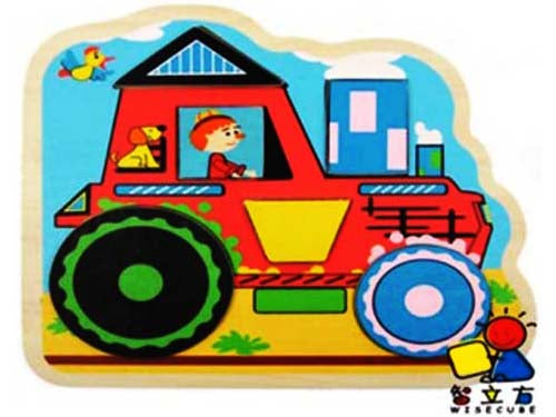 Wooden Puzzle - Geometry Farm Vehicles